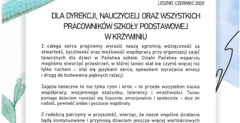 Podziękowanie